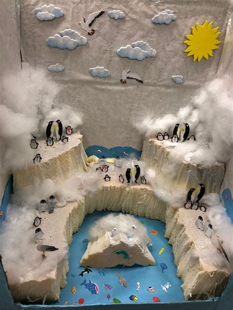 School Project - Diorama, Penguin Habitat | Kids fall crafts, Kids art projects, Diorama kids