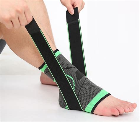 Ankle Brace Compression Support Wrap Sports Sleeve Adjustable Straps ...