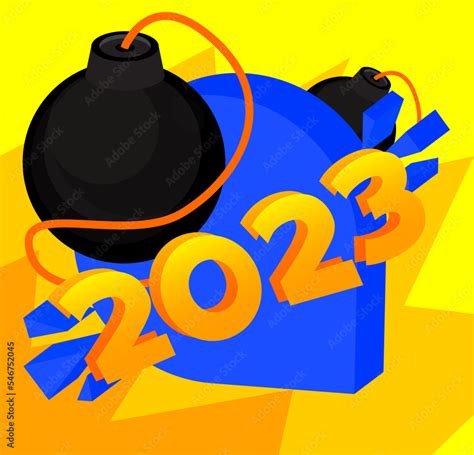 Number 2023 with Bomb. Cartoon Vector Illutration. Stock Vector | Adobe ...