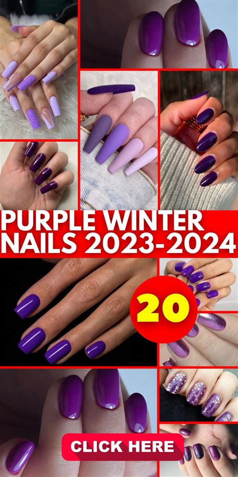 Short Gel Nails for a Chic Look: Purple Winter Nails 2023 - 2024 ...