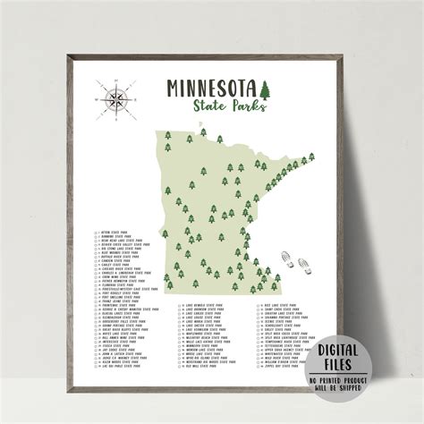 Minnesota State Parks Map | Minnesota Map | Gift For Traveler – Nomadic Spices