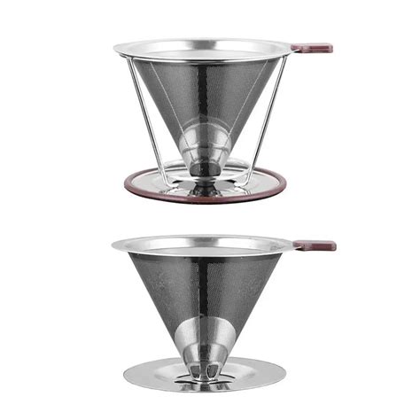 Coffee Stainless Steel Hand Coffee Maker Filter Free Drip Cup Stainless Steel Pour Over Reusable ...