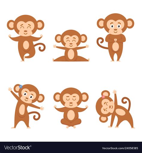 Monkey practicing yoga Royalty Free Vector Image