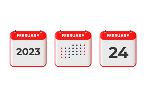 February 24 calendar design icon. 2023 calendar schedule, appointment, important date concept ...