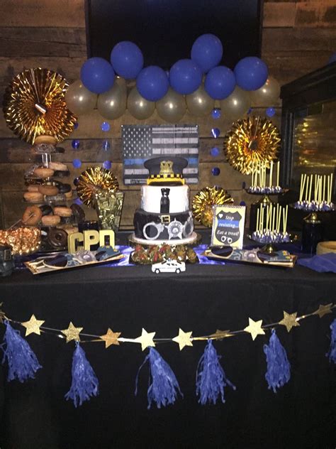 Police promotional party dessert table, sweet table, Chicago police ...