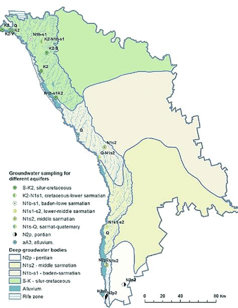 The location of groundwater samples in the Prut River basin. | Download ...