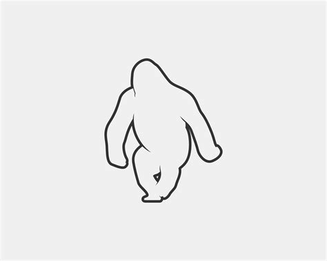 Gorilla outline vector silhouette 11542583 Vector Art at Vecteezy