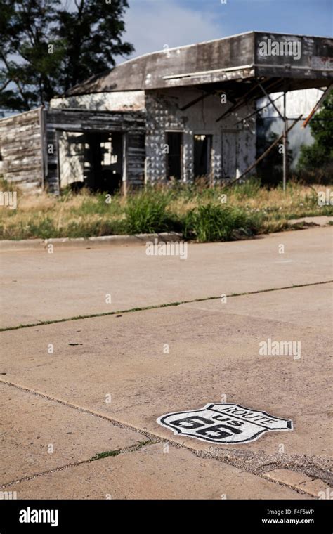 Texola, Texas-Oklahoma border, USA. Route 66 Stock Photo - Alamy