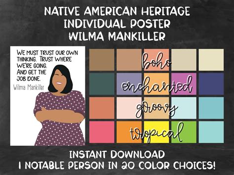 Native American Heritage Month individual Poster Series Wilma Mankiller ...