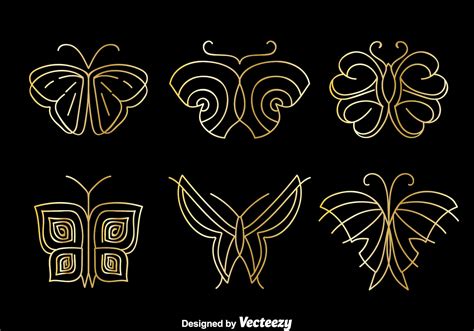 Golden Butterfly Logo Vector Set - Download Free Vector Art, Stock Graphics & Images