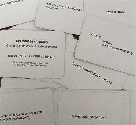 Oblique Strategies: Brian Eno's Prompts For Overcoming, 41% OFF