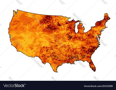 Usa fire map Royalty Free Vector Image - VectorStock