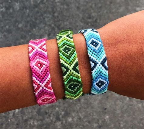 Diamond Color Patterned Friendship Bracelets - Etsy