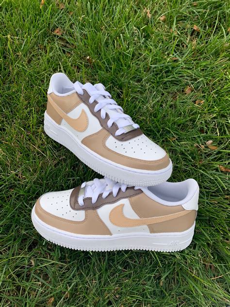 Brown color blocked custom Air Force 1s af1 | Etsy