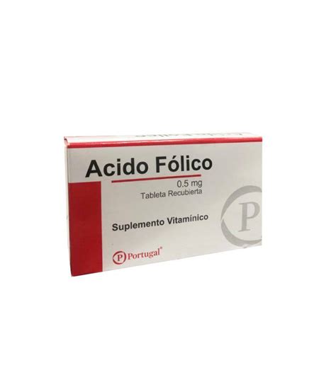 ACIDO FOLICO PORTUGAL - Tabletas recubiertas caja x 100 - 0.5 mg | AnyFarma