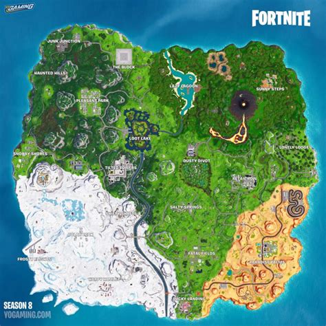 Fortnite Season 8 Map + Names – High Resolution Download – YoGaming.com