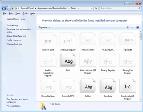 Microsoft Typography - The New Font Control Panel in Windows 7 ...