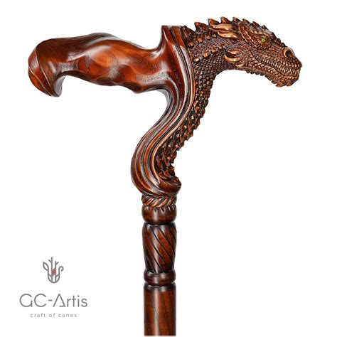 Dragon Cane Wooden Walking Stick Ergonomic Palm Grip Handle - Etsy ...