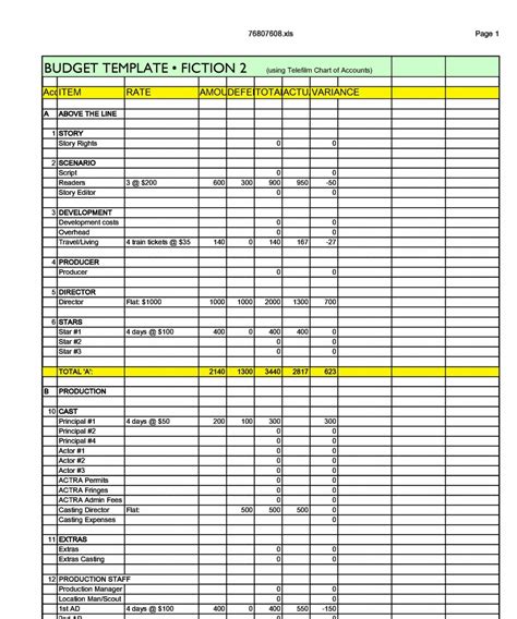 Editable 33 Free Film Budget Templates Excel Word ᐅ Templatelab Reality ...