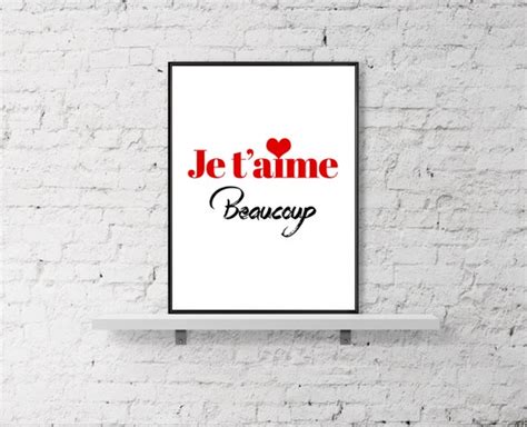 French Love Quote Print Je t'aime Beaucoup by MondayMoonDesign