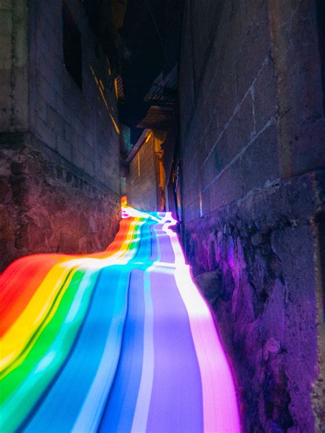 Vivid Rainbow Roads Trace Illuminated Pathways Across Forests and ...