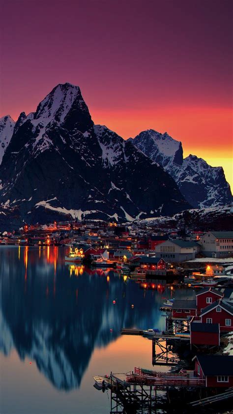 Lofoten Islands Norway Mountains Sunrise 4K Ultra HD Mobile Wallpaper | Beautiful places, Places ...