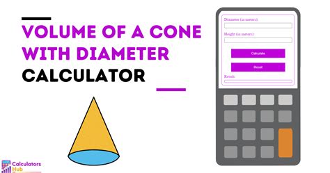 Volume of a Cone With Diameter Calculator Online