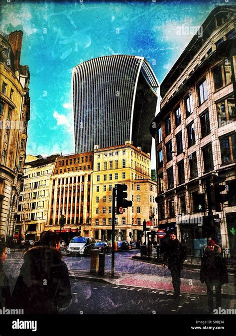 The City of London showing the Walkie Talkie building, Central London ...