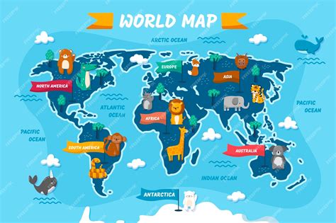 World Maps With Countries For Kids
