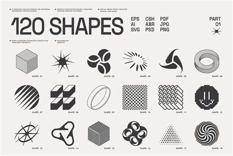 120 Abstract Geometric Shapes for Graphic Design - YouWorkForThem