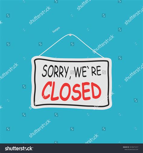 Closed Sign On Door Sorry We Stock Vector (Royalty Free) 1610671417 | Shutterstock