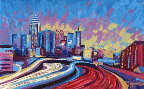 Atlanta Skyline Painting at PaintingValley.com | Explore collection of ...