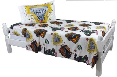 Monster Jam Twin Sheet Set Monster Truck Destruction Bedding ...