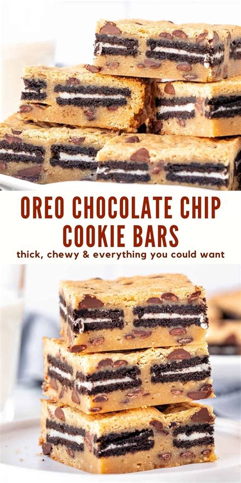 Oreo Stuffed Chocolate Chip Cookie Bars | Recipe | Oreo stuffed chocolate chip cookies, Cookie ...