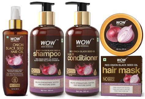 Buy WOW Skin Science Onion Black Seed Oil Hair Care Ultimate 4 Kit (Shampoo + Hair Conditioner ...