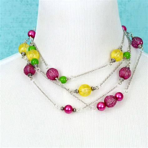 Bright DIY Beaded Necklace - Happy Hour Projects