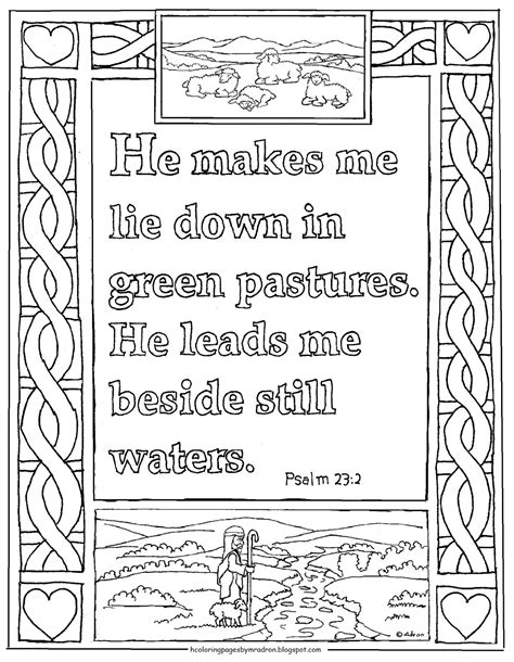 Psalm 23 Coloring Page Scripture Coloring Bible Coloring Pages | Images and Photos finder