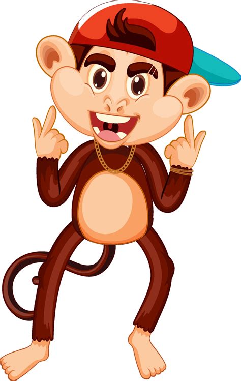 Swag monkey cartoon character 3216115 Vector Art at Vecteezy