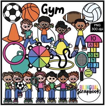 Gym Class Clipart by Bilingual Scrapbook | Teachers Pay Teachers