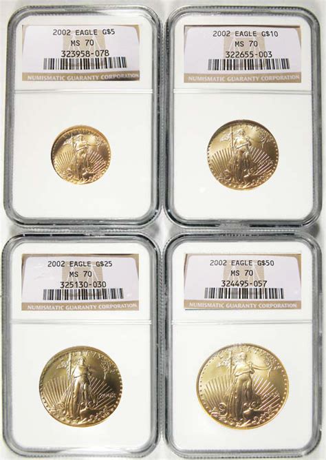 Sell Your 2002 American Eagle Gold 4 Coin Set NGC MS70 at Auction