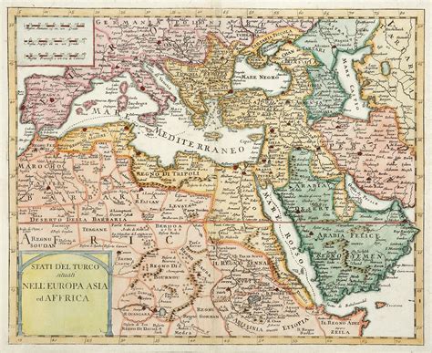 Stati Del Turco situati Nell'Europa Asia ed Affrica - Antique Print Map ...