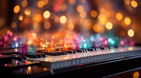 Premium AI Image | Bokeh background enhances piano keys Generative Ai