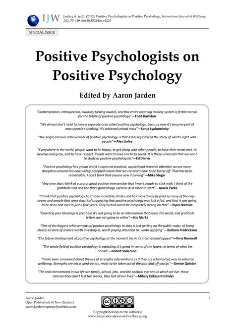 Pp on pp - positive psychology - Jarden, A. (ed.). (2012). Positive ...