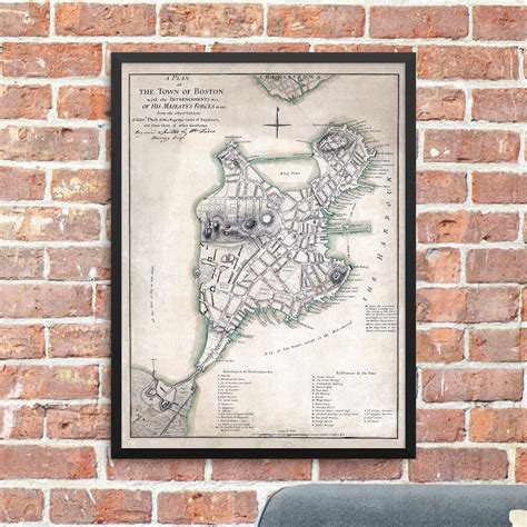 Colonial Boston Vintage 1775 Map Print - Liberty Maniacs