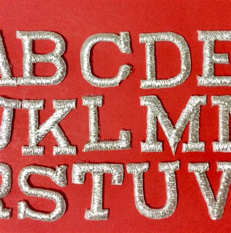 Iron on Embroidered Letters Embroidery Applique Silver Letters - Etsy