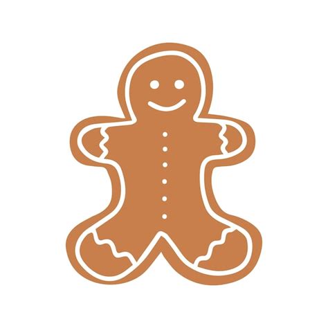 Premium Vector | Gingerbread man vector cookie illustration