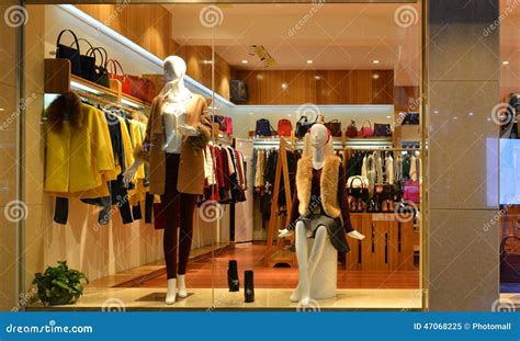 Fashion Boutique Display Window with Mannequins, Go Shopping, Dress Shop Window Stock Image ...