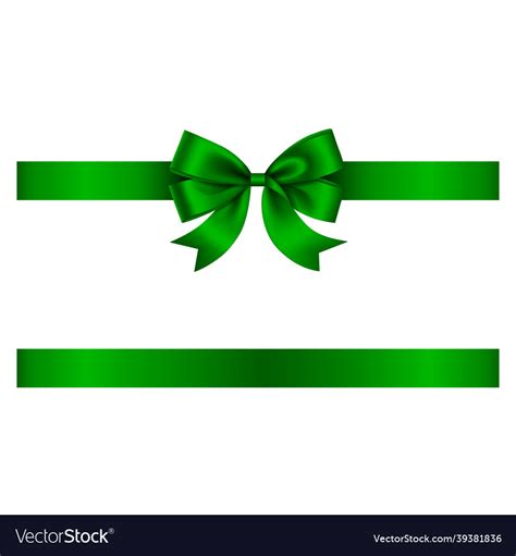 Green bow and ribbon Royalty Free Vector Image