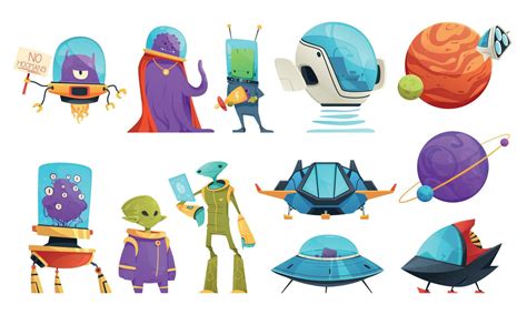 Alien Characters Set 26322083 Vector Art at Vecteezy