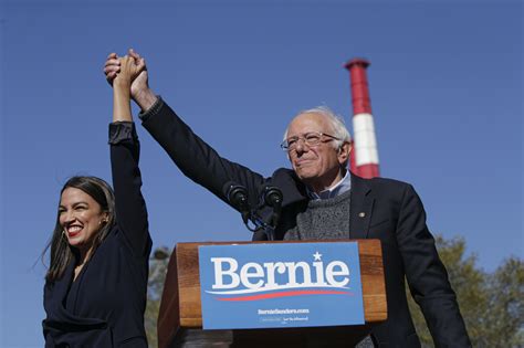 AOC endorses Bernie Sanders on stage at Saturday's Queensbridge Park ...